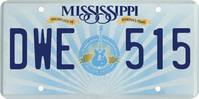 MS license plate DWE515