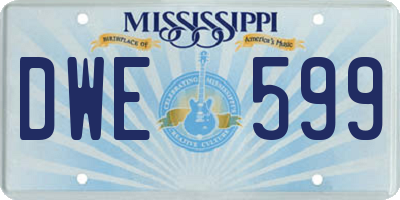 MS license plate DWE599