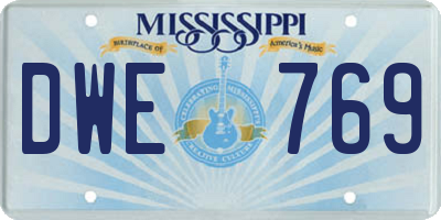 MS license plate DWE769