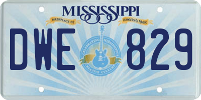 MS license plate DWE829