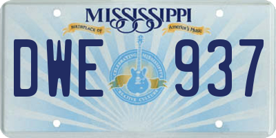 MS license plate DWE937