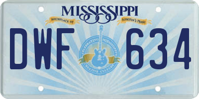 MS license plate DWF634