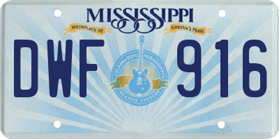 MS license plate DWF916