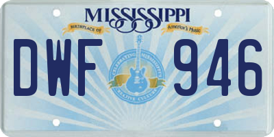 MS license plate DWF946