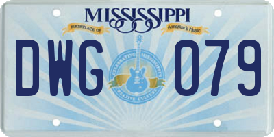 MS license plate DWG079