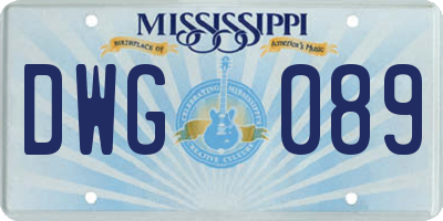 MS license plate DWG089