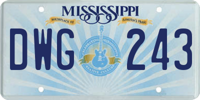 MS license plate DWG243