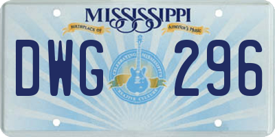 MS license plate DWG296