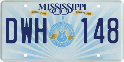MS license plate DWH148