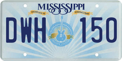 MS license plate DWH150