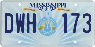 MS license plate DWH173