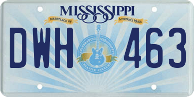 MS license plate DWH463