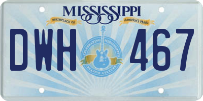 MS license plate DWH467