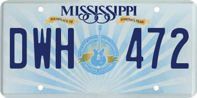 MS license plate DWH472