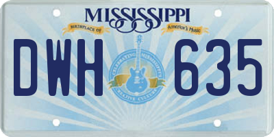 MS license plate DWH635