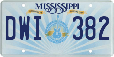 MS license plate DWI382