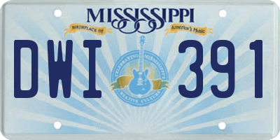 MS license plate DWI391
