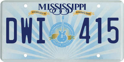 MS license plate DWI415