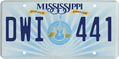 MS license plate DWI441