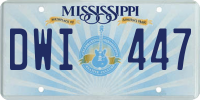 MS license plate DWI447