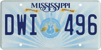 MS license plate DWI496