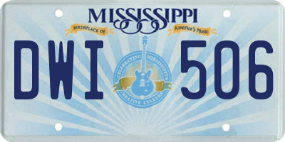 MS license plate DWI506