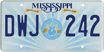 MS license plate DWJ242