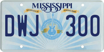 MS license plate DWJ300
