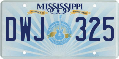 MS license plate DWJ325