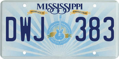 MS license plate DWJ383