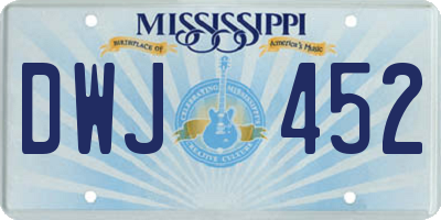 MS license plate DWJ452