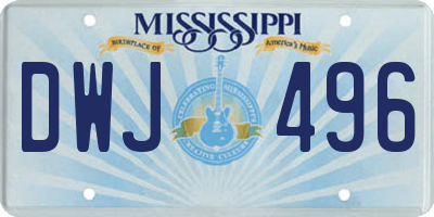 MS license plate DWJ496