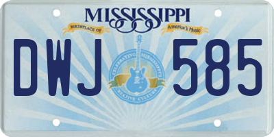 MS license plate DWJ585