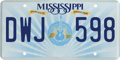 MS license plate DWJ598