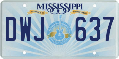MS license plate DWJ637