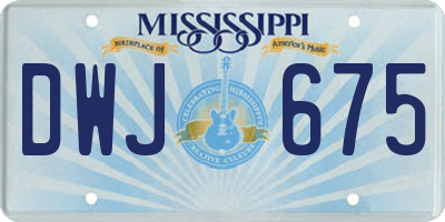MS license plate DWJ675