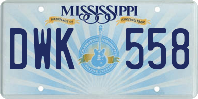 MS license plate DWK558