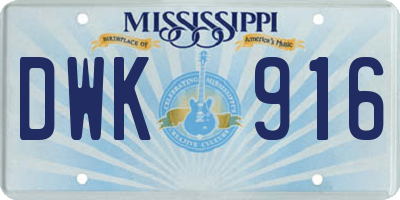 MS license plate DWK916