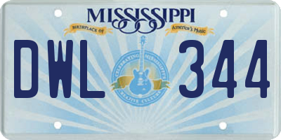 MS license plate DWL344