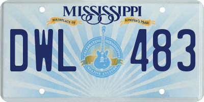 MS license plate DWL483