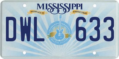 MS license plate DWL633