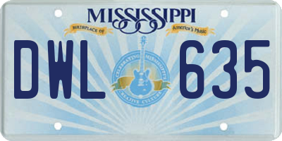 MS license plate DWL635