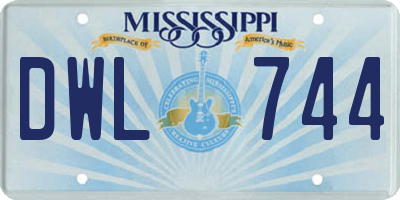 MS license plate DWL744