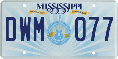 MS license plate DWM077