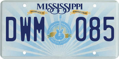 MS license plate DWM085