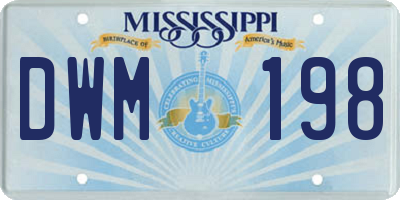 MS license plate DWM198