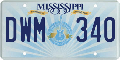MS license plate DWM340