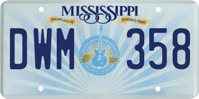 MS license plate DWM358