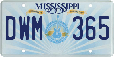 MS license plate DWM365