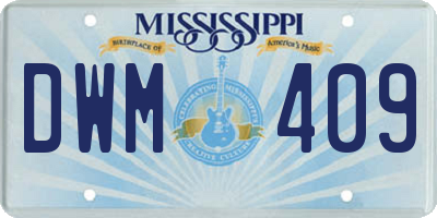 MS license plate DWM409